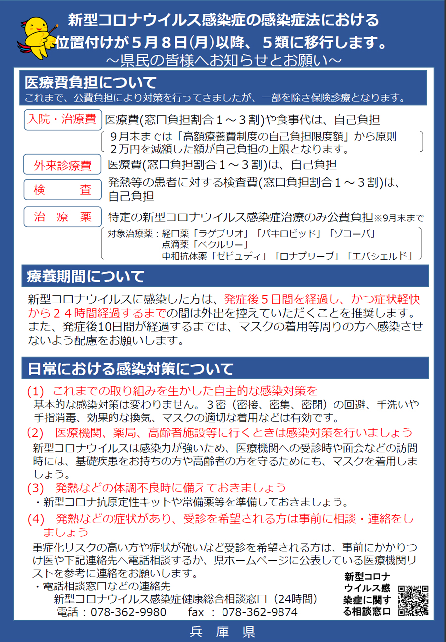 5月8日以降の新型コロナ感染症・兵庫県
